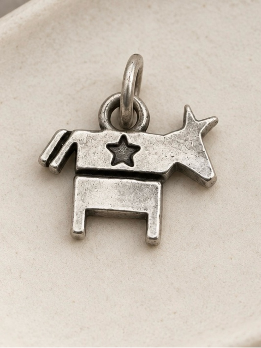 Vintage SJC signed Sterling Silver Donkey Star Charm Pendant